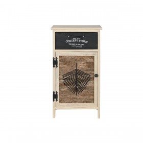 Cassettiera Home ESPRIT Nero Naturale Legno 40,5 x 29 x 73 cm
