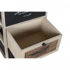 Cassettiera Home ESPRIT Nero Naturale Legno 40 x 30 x 73,5 cm