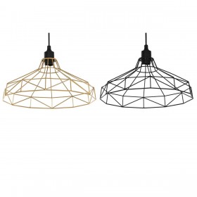 Lampadario Home ESPRIT Nero Dorato Metallo 50 W 39 x 39 x 25 cm (2 Unità)