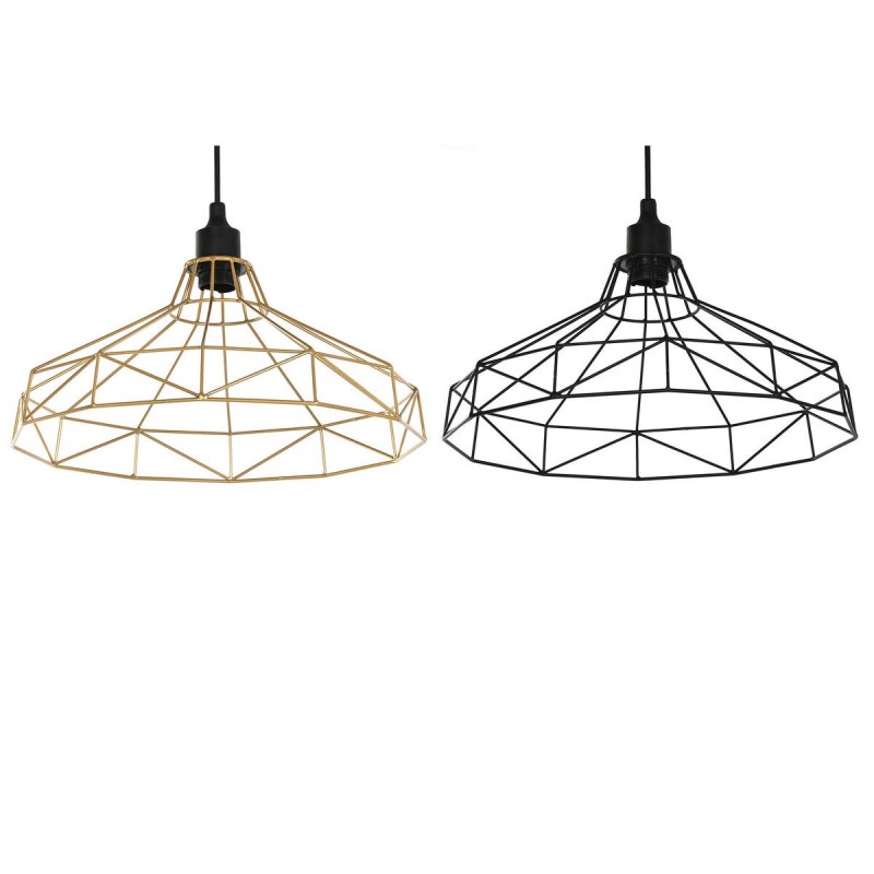 Lampadario Home ESPRIT Nero Dorato Metallo 50 W 39 x 39 x 25 cm (2 Unità)