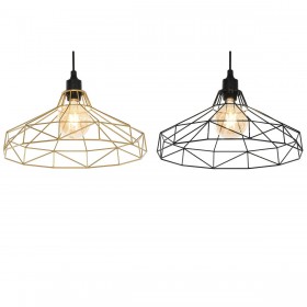 Lampadario Home ESPRIT Nero Dorato Metallo 50 W 39 x 39 x 25 cm (2 Unità)