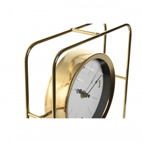 Orologio da Tavolo Home ESPRIT Dorato Metallo Cristallo 21,8 x 6 x 21,8 cm