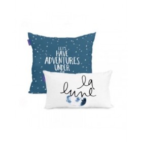 Fodera per cuscino HappyFriday Blanc Constellation Multicolore 2 Pezzi