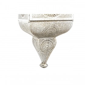 Lampadario Home ESPRIT Bianco Dorato Metallo 40 W 27 x 27 x 91 cm