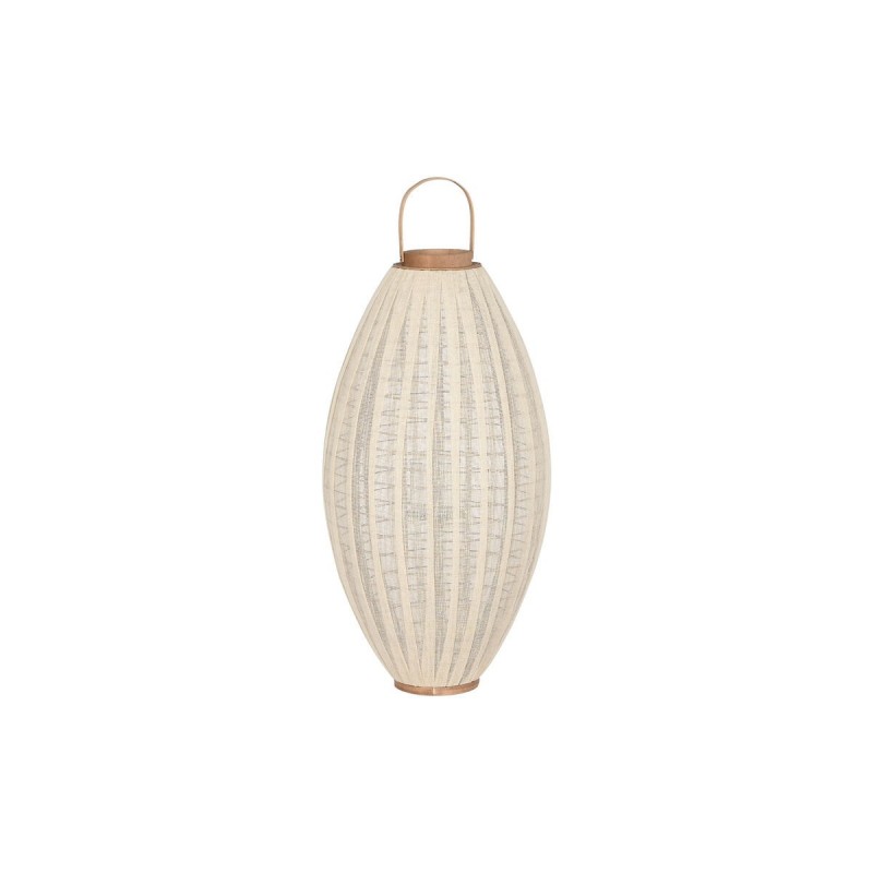 Portacandele Home ESPRIT Bianco Marrone Legno Cristallo 38 x 38 x 84 cm