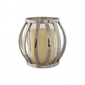 Portacandele Home ESPRIT Argentato Cristallo Acciaio 14 x 14 x 14 cm