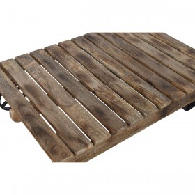 Tavolino da Caffè Home ESPRIT Nero Naturale Metallo Legno di mango 130 x 80 x 32 cm