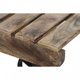 Tavolino da Caffè Home ESPRIT Nero Naturale Metallo Legno di mango 130 x 80 x 32 cm