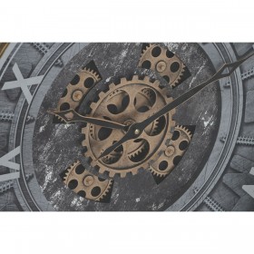 Orologio da Parete Home ESPRIT Nero Dorato Cristallo Ferro 60 x 9 x 80 cm