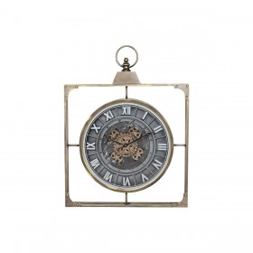 Orologio da Parete Home ESPRIT Nero Dorato Cristallo Ferro 60 x 9 x 80 cm