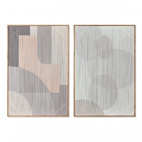 Quadro Home ESPRIT Beige Rosa chiaro Moderno Città 80 x 3 x 120 cm (2 Unità)