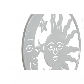 Decorazione pensile Home ESPRIT Azzurro Bianco Grigio Rosa Ferro Luna Sole 33 x 1 x 77 cm (4 Unità)