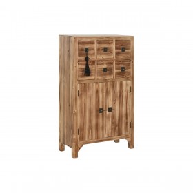 Cassettiera Home ESPRIT Nero Naturale Abete Legno MDF Orientale 63 x 27 x 101 cm