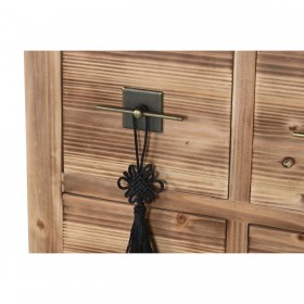Cassettiera Home ESPRIT Nero Naturale Abete Legno MDF Orientale 63 x 27 x 101 cm