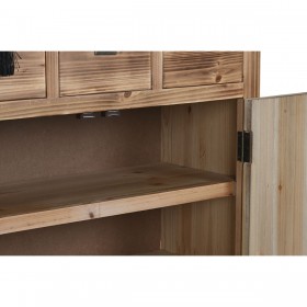 Cassettiera Home ESPRIT Nero Naturale Abete Legno MDF Orientale 63 x 27 x 101 cm