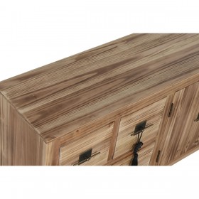 Mobile TV Home ESPRIT Nero Naturale Abete Legno MDF 130 x 24 x 51 cm