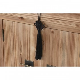 Comodino Home ESPRIT Nero Naturale Legno di abete Legno MDF 45 x 34 x 66 cm