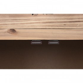 Comodino Home ESPRIT Nero Naturale Legno di abete Legno MDF 45 x 34 x 66 cm