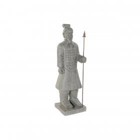 Statua Decorativa Home ESPRIT Grigio Dorato Orientale Guerriero 35 x 32 x 118 cm