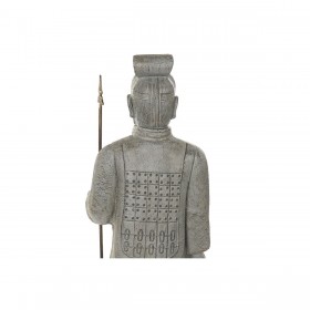 Statua Decorativa Home ESPRIT Grigio Dorato Orientale Guerriero 35 x 32 x 118 cm