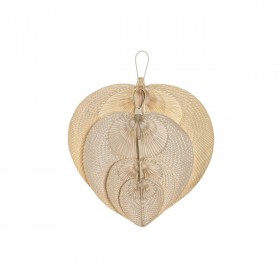 Decorazione da Parete Home ESPRIT Marrone Chiaro Naturale Ventaglio Tropicale (4 Pezzi)