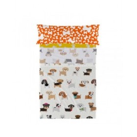 Set di Lenzuola HappyFriday Mr Fox Dogs Multicolore Singolo 2 Pezzi