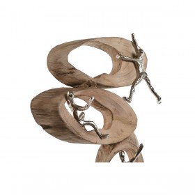 Statua Decorativa Home ESPRIT Marrone Argentato Naturale 23 x 9 x 74 cm