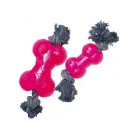 Giocattolo da mordere per cani Gloria TPR Con corda Rosa Taglia M (14 cm)