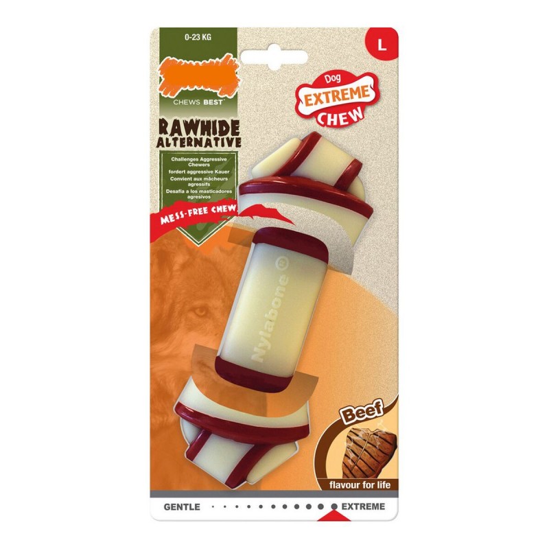 Giocattolo da mordere per cani Nylabone Rawhide Nodo Taglia L Nylon Carne di vitello