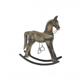 Statua Decorativa Home ESPRIT Marrone Nero Grigio Naturale Cavallo 41 x 12 x 49 cm