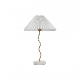 Lampada da tavolo Home ESPRIT Bianco Dorato Lino Metallo 50 W 220 V 36 x 36 x 52 cm
