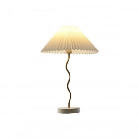 Lampada da tavolo Home ESPRIT Bianco Dorato Lino Metallo 50 W 220 V 36 x 36 x 52 cm