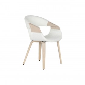 Sedia da Sala da Pranzo Home ESPRIT Bianco Poliestere Legno 55,5 x 67,5 x 80,5 cm