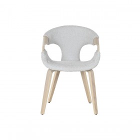 Sedia da Sala da Pranzo Home ESPRIT Grigio Poliestere Legno 55,5 x 67,5 x 80,5 cm