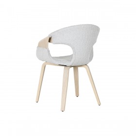 Sedia da Sala da Pranzo Home ESPRIT Grigio Poliestere Legno 55,5 x 67,5 x 80,5 cm