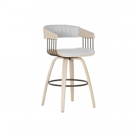 Sedia da Sala da Pranzo Home ESPRIT Grigio Poliestere Legno 51 x 55 x 91 cm