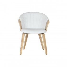 Sedia da Sala da Pranzo Home ESPRIT Bianco Poliestere Legno 60 x 57,5 x 79 cm