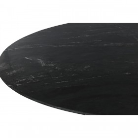 Tavolo da Pranzo Home ESPRIT Nero Naturale Marmo Legno di acacia 115 x 115 x 76 cm