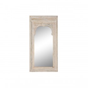 Specchio da parete Home ESPRIT Naturale Cristallo Legno di mango Indiano Decapaggio 90 x 3,5 x 180 cm