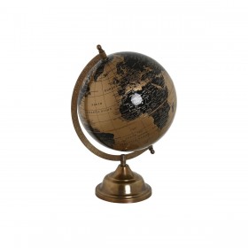 Mappamondo Home ESPRIT Nero Dorato 20 x 20 x 32 cm