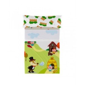 Set di Lenzuola HappyFriday Mr Fox Piggys Multicolore Singolo 2 Pezzi
