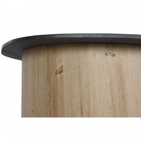 Tavolino da Caffè Home ESPRIT Naturale Marrone scuro Abete 90 x 90 x 40 cm