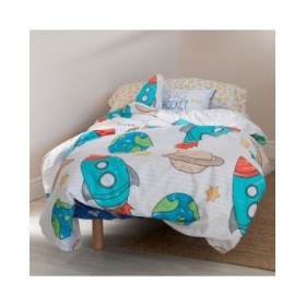 Set di copripiumino HappyFriday Mr Fox Space rocket Multicolore Singolo 2 Pezzi