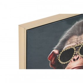 Quadro Home ESPRIT polistirene Tela Moderno Laccato Scimpanzé 52,5 x 3 x 72,5 cm (2 Unità)