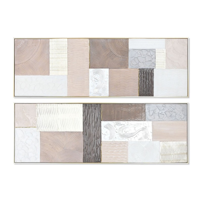Quadro Home ESPRIT Marrone Beige polistirene Tela Moderno Città 152 x 5 x 52 cm (2 Unità)