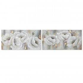 Quadro Home ESPRIT Bianco Grigio Tela Legno MDF Tradizionale 120 x 3 x 60 cm (2 Unità)