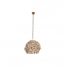Lampadario Home ESPRIT Naturale Legno Legno di eucalipto 50 W 40 x 40 x 40 cm