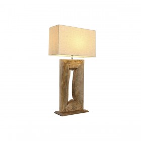 Lampada da tavolo Home ESPRIT Beige Naturale Legno di mango 50 W 220 V 40 x 20 x 75 cm