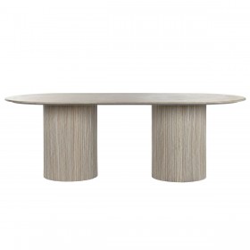 Tavolo da Pranzo Home ESPRIT Bianco Beige Granito Legno MDF 220 x 100 x 75 cm