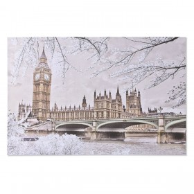 Quadro Home ESPRIT Bianco Dorato Porporina Londra Loft 150 x 3 x 100 cm (2 Unità)